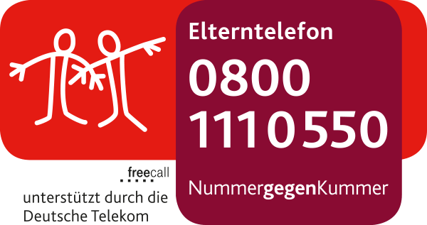 Elterntelefon 0800 111 0 550 Telefonische Beratung, montags bis freitags von 9 bis 17 Uhr, dienstags und donnerstags bis 19 Uhr. Anonym und kostenlos in ganz Deutschland.