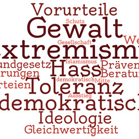 Wortwolke um den Begriff Extremismus