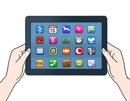 Zeichnung eines Tablets.